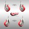 Service Caster 4 Inch 316SS Red Polyurethane Swivel 3/8 Inch Threaded Stem Caster Brake, 2PK SS316TS20S414-PPUB-RED-381615-2-TLB2 - alternate 2